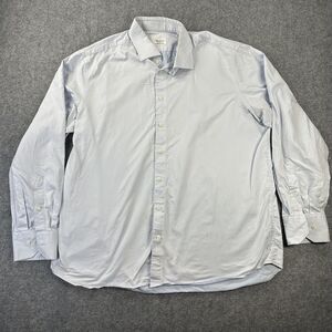 Stenstroms Dress Shirt Mens 18 46 Light Blue Fitted Body Twofold Super Cotton